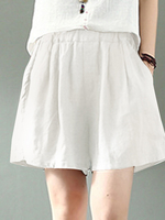 Short décontracté en coton avec poche à taille élastique