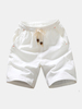 Short décontracté respirant de couleur unie pour hommes