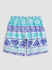 Short de bain doublé en maille à séchage rapide et à imprimé floral et géométrique pour hommes