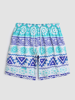 Short de bain doublé en maille à séchage rapide et à imprimé floral et géométrique pour hommes