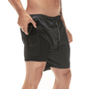 Short de course 2 en 1 pour hommes Pantalon court de jogging à séchage rapide à double pont avec poche pour téléphone