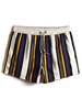 Short de plage à cordon de serrage à séchage rapide à rayures multicolores pour homme