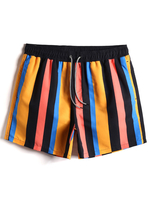 Short de plage à séchage rapide pour hommes Colorful à larges rayures