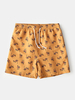 Short de plage à taille élastique imprimé camel pour homme