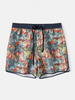 Short de plage à taille élastique imprimé sculpture homme