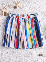 Short de plage hawa en à séchage rapide pour femmes,  bande Colorful