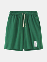 Short de plage Hawaii avec poche à cordon de couleur unie pour homme