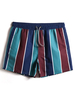 Short de plage rayé à séchage rapide et cordon de serrage pour homme avec poche