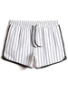 Short de plage uni rayé à séchage rapide avec reliure contrastée