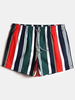 Short de planche de vacances à séchage rapide pour hommes Colorful Stripe Drawstring Pocket