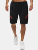 Short de sport noir avec poche à cordon imprimé pour homme