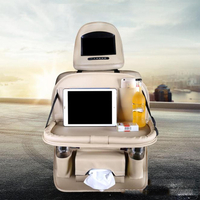 Siège de voiture en cuir enfants organisateur sac de rangement poche poche titulaire voyage table