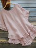 Solid Color O-neck Ruffle Sleeve Plain Casual Blouse For Women