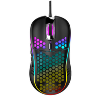 Souris de jeu filaire FX-88 en nid dabeille conception de Lightweidht creuse moteur personnalisé 4800DPI souris d&
