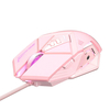 Souris de jeu filaire INPHIC PW5P souris de jeu rose / noire 7 boutons programmables clic silencieux 4 niveaux souris DP