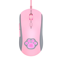 Souris filaire Onikuma CW918 Cat Paw réglable 1200-7200DPI RVB rétro-éclairé souris de jeu optique pour PC portable Game