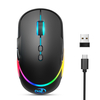 Souris HXSJ T200 2, 4 GHz réglable sans fil 1200-3200DPI Colorful souris de jeu Rechargeable rétro-éclairée rvb lumineuse