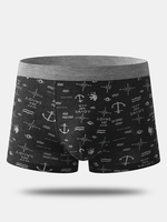 Sous-vêtements drôles confortables de boxer dimpression dancre de coton dhommes