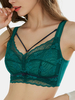 Soutien-gorge à bretelles larges sans fil en dentelle de couleur unie pour femmes
