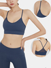 Soutien-gorge Criss-Cross Sport Yoga de couleur unie sans fil à séchage rapide pour femmes