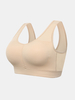 Soutien-gorge de poitrine amovible sans fil de couleur unie pour femmes
