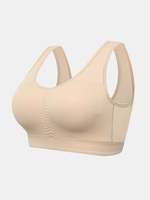 Soutien-gorge de poitrine amovible sans fil de couleur unie pour femmes