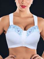 Soutien-gorge de posture sans fil à couvrance totale sans fil Plus en dentelle florale sans fil