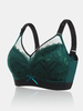 Soutien-gorge de rassemblement respirant mince sans fil de garniture de dentelle de couleur unie de femmes