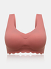 Soutien-gorge de sommeil à fermeture arrière mince sans fil élastique sans fil solide pour femmes de grande taille