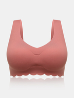 Soutien-gorge de sommeil à fermeture arrière mince sans fil élastique sans fil solide pour femmes de grande taille