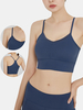 Soutien-gorge de sport à bretelles spaghetti à séchage rapide de couleur unie pour femmes