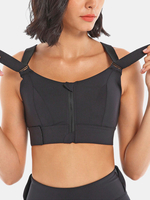 Soutien-gorge de sport à fermeture éclair avant réglable pour femmes antichoc respirant sans monture sport Yoga soutiens