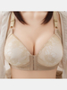 Soutien-gorge floral à fermeture frontale sans fil légèrement doublé pour femme