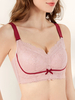 Soutien-gorge légèrement doublé en jacquard en dentelle contrastante sans fil pour femme