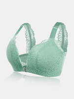 Soutien-gorge légèrement doublé respirant sans fil en dentelle avec fermeture à lavant pour femmes