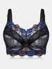Soutien-gorge push-up respirant respirant pour femmes de grande taille en dentelle brodée florale