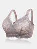 Soutien-gorge respirant légèrement rembourré en jacquard en dentelle sans fil pour femmes