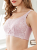 Soutien-gorge sans fil en dentelle florale de couleur unie pour femmes