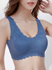 Soutien-gorge t-shirt de sommeil légèrement doublé respirant solide sans couture pour femmes de grande taille