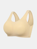 Soutien-gorge t-shirt en soie de glace de couleur unie sans fil sans fil de grande taille pour femmes