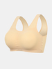 Soutien-gorge t-shirt sans fil amovible sans fil de couleur unie pour femmes de grande taille