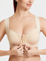 Soutiens-gorge push-up sans fil légèrement doublés avec fermeture à lavant pour femmes