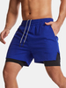 Sports de séchage rapide de couleur unie pour hommes exécutant des shorts de conseil extensibles à double couche occasio