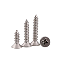 Suleve M2SP1 100 Pcs M2 304 En Acier Inoxydable Croix À Tête Plate Tête Autotaraudeuse Vis À Bois Vis Enceinte En Option