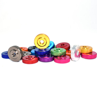 Suleve M4AN4 10Pcs M4 moleté Écrou pouce w / collier vis entretoise rondelle alliage daluminium multicolore