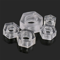 Suleve ™ MXHN1 50Pcs Écrous en acrylique transparent Hex Écrou en plastique Rondelle Écrous hexagonaux de verrouillage M