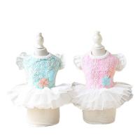 Summer Love Dentelle Bow Flower Dress Dentelle Mignon Chien Pet Dress Pet Products Vêtements Pour Chien Pet Dress