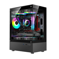 Sumtax Mini XuanWu Desktop Computer Case Seaview Room Double-sided Glass Transparent Micro-ATX/Mini-ITX Chassis Support