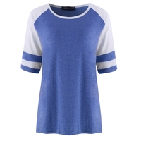 SUNNYME T-shirt de baseball pour femmes chemise à manches longues à manches longues et à rayures à la taille