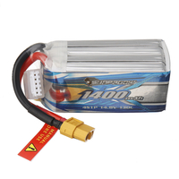 Sunpadow ERC 14.8V 1400mAh 130C 4S LiPo Batterie XT60 Prise pour iFlight Nazgul5 V2 Evoque Geprc Mark5